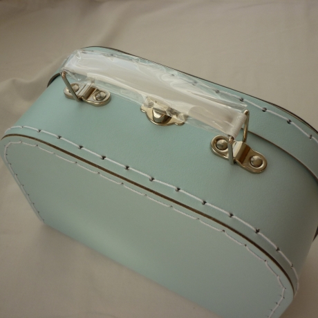 Puppenkoffer klein, 20 x 15 cm, babyblau