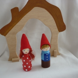 Holzkegelfiguren. Wie Pippa & Pelle im Kleinformat