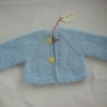 Flauschige Strickjacke Angora, Puppengröße bis 40 cm