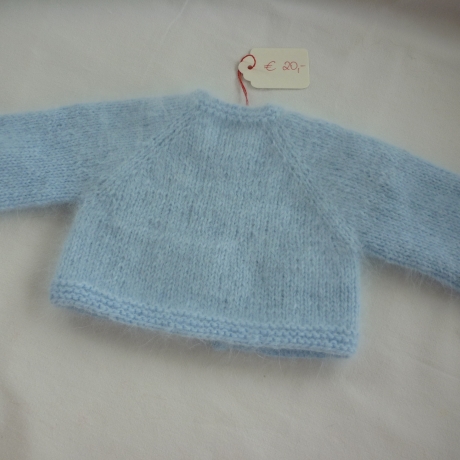 Flauschige Strickjacke Angora, Puppengröße bis 40 cm