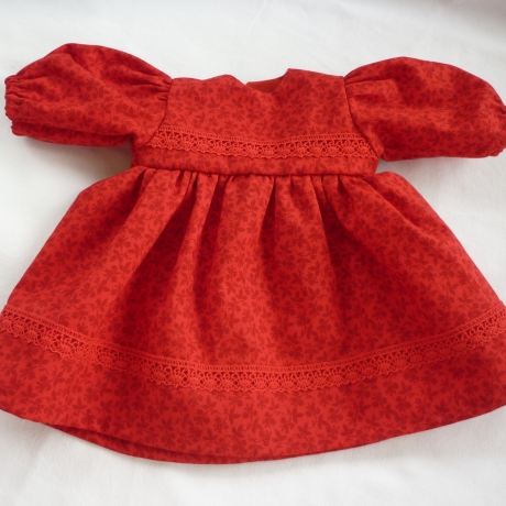 Rotes Puppenkleid. Für Puppengröße 37 - 40 cm