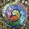 Mosaik  Garten Trittstein Farbverlauf Regenbogen Schnecke