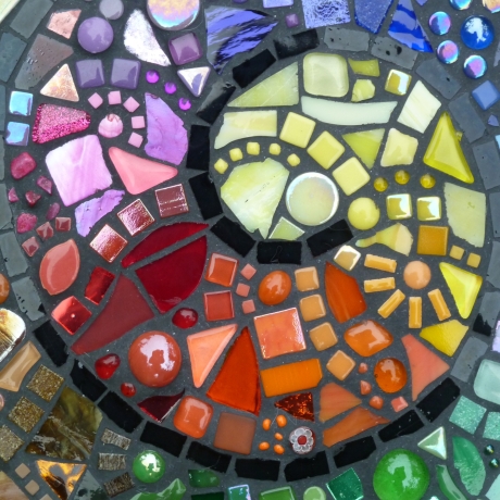Mosaik  Garten Trittstein Farbverlauf Regenbogen Schnecke