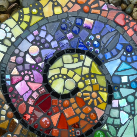 Mosaik  Garten Trittstein Farbverlauf Regenbogen Schnecke