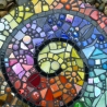 Mosaik  Garten Trittstein Farbverlauf Regenbogen Schnecke
