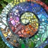 Mosaik  Garten Trittstein Farbverlauf Regenbogen Schnecke