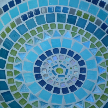 Betonschale Vogeltränke Dekoschale türkis apfelgrün