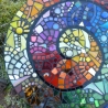 Mosaik  Garten Trittstein Farbverlauf Regenbogen Schnecke