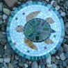 Mosaik  Garten Trittstein Dekostein rund Schildkröte