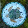 Mosaik  Garten Trittstein Dekostein rund Schildkröte