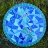 Mosaik  Garten Trittstein Dekostein rund Libellen hellgrün