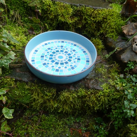 Mosaikschale Obstschale rund petrol türkis blau