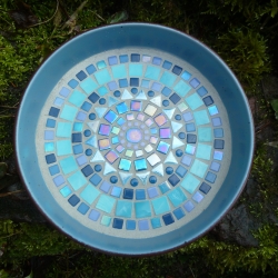 Mosaikschale Obstschale rund petrol türkis blau