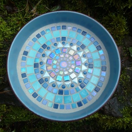 Mosaikschale Obstschale rund petrol türkis blau