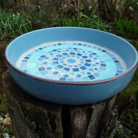 Mosaikschale Obstschale rund petrol türkis blau