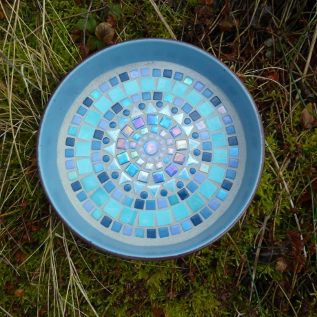 Mosaikschale Obstschale rund petrol türkis blau