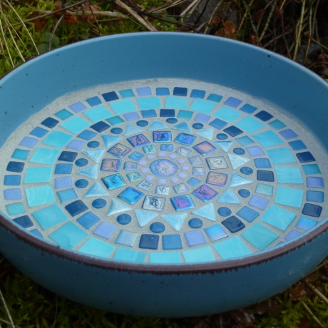 Mosaikschale Obstschale rund petrol türkis blau