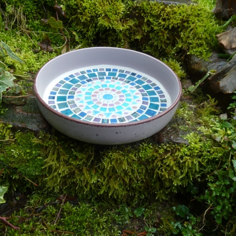 Mosaikschale kleine Schale rund rosa petrol türkis 