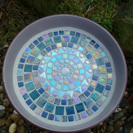 Mosaikschale kleine Schale rund rosa petrol türkis 