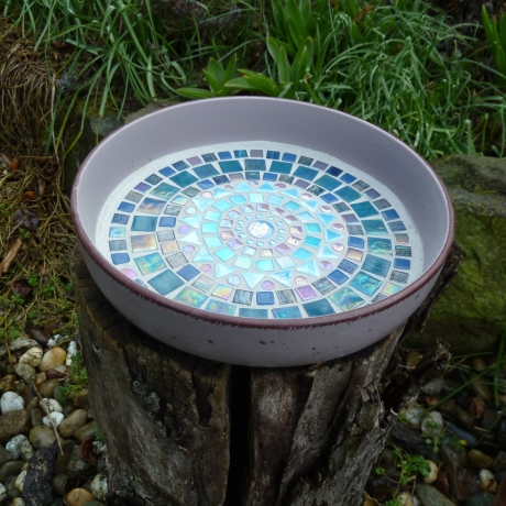 Mosaikschale kleine Schale rund rosa petrol türkis 