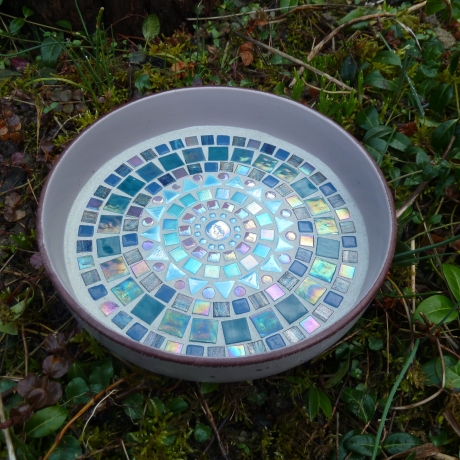 Mosaikschale kleine Schale rund rosa petrol türkis 