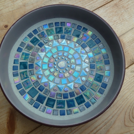 Mosaikschale kleine Schale rund rosa petrol türkis 