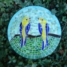 Mosaik  Garten Trittstein Mosaikbild Vogelpaar