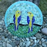 Mosaik  Garten Trittstein Mosaikbild Vogelpaar