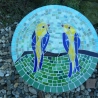Mosaik  Garten Trittstein Mosaikbild Vogelpaar