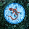 Mosaik  Garten Trittstein Mosaikbild Gecko Eidechse