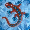 Mosaik  Garten Trittstein Mosaikbild Gecko Eidechse