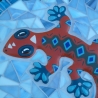 Mosaik  Garten Trittstein Mosaikbild Gecko Eidechse