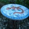 Mosaik  Garten Trittstein Mosaikbild Gecko Eidechse