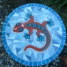 Mosaik  Garten Trittstein Mosaikbild Gecko Eidechse