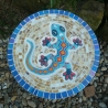 Mosaik  Garten Trittstein  Gecko Eidechse türkis