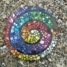 Mosaik  Garten Trittstein Farbverlauf Regenbogen Schnecke