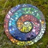 Mosaik  Garten Trittstein Farbverlauf Regenbogen Schnecke