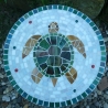 Mosaik  Garten Trittstein Dekostein rund Schildkröte