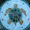 Mosaik  Garten Trittstein Dekostein rund Schildkröte