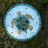 Mosaik  Garten Trittstein Dekostein rund Schildkröte