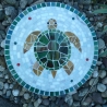 Mosaik  Garten Trittstein Dekostein rund Schildkröte