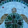 Mosaik  Garten Trittstein Dekostein rund Schildkröte
