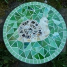 Mosaik  Garten Trittstein Dekostein rund Schnecke