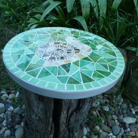 Mosaik  Garten Trittstein Dekostein rund Schnecke