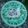 Mosaik  Garten Trittstein Dekostein rund Schnecke