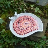 Mosaik Vogeltränke Blattform Rot orange