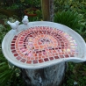 Mosaik Vogeltränke Blattform Rot orange