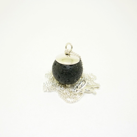 Lava-Perle an 925 Silber-Kette, Diffusor Kette, Aromatherapie