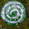 Mosaik  Garten Trittstein Dekostein rund Spirale