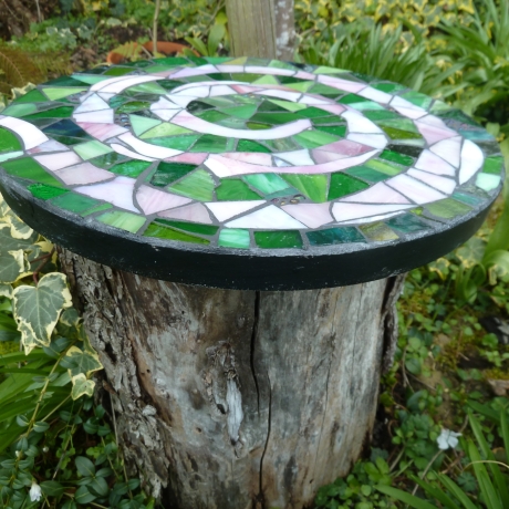 Mosaik  Garten Trittstein Dekostein rund Spirale